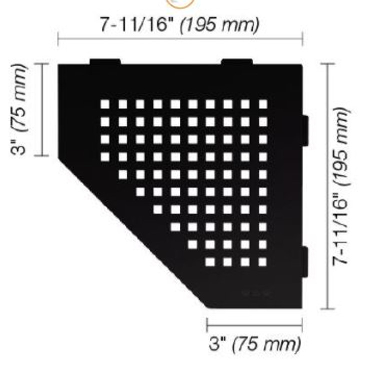 Schluter Shelf-E Pentagonal Square Matte Black SES2 D3 MGS