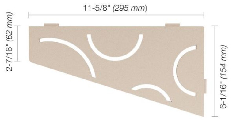 Schluter Shelf-E Quadrilateral Curve Cream SES3 D6 TSC