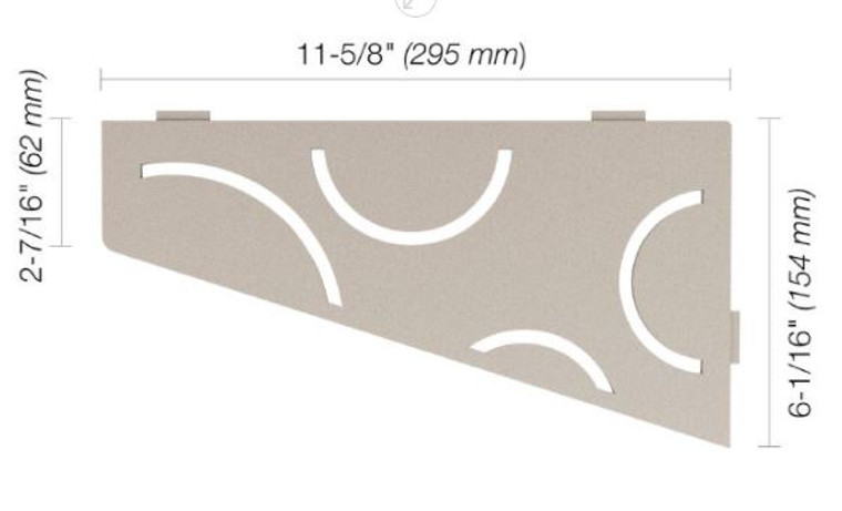 Schluter Shelf-E Quadrilateral Curve Greige SES3 D6 TSBG