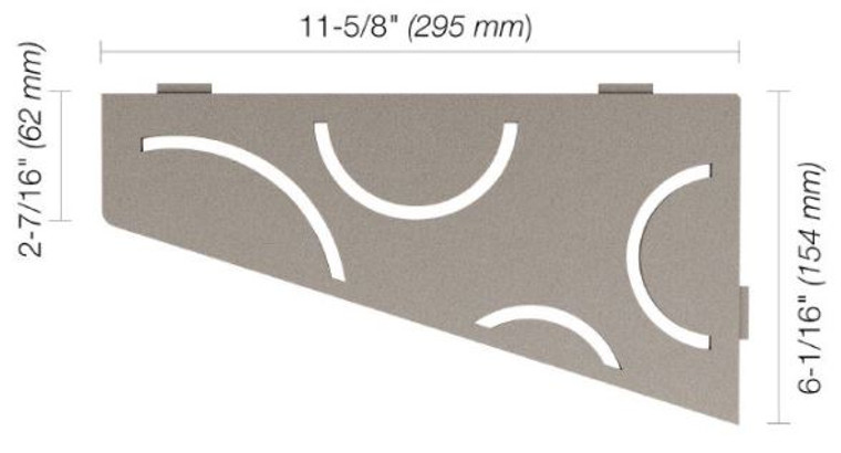 Schluter Shelf-E Quadrilateral Curve Stone Grey SES3 D6 TSSG