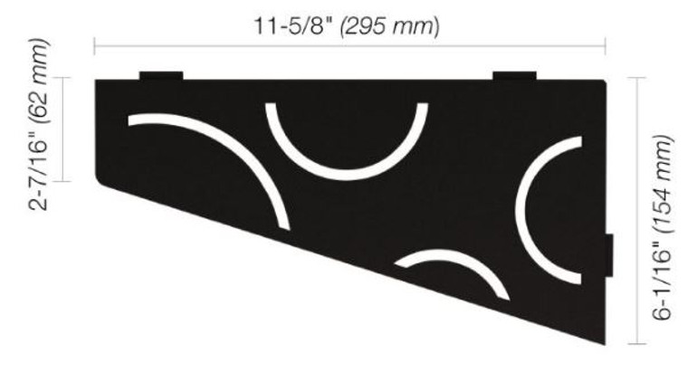Schluter Shelf-E Quadrilateral Curve Matte Black SES3 D6 MGS