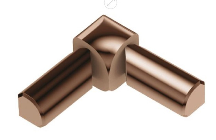Schluter Rondec Double-Leg 90 Degree Inside Corner Polished Copper