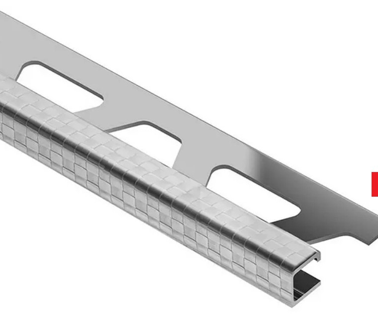 Schluter Quadec 8' Stainless Steel Square Check Profile 