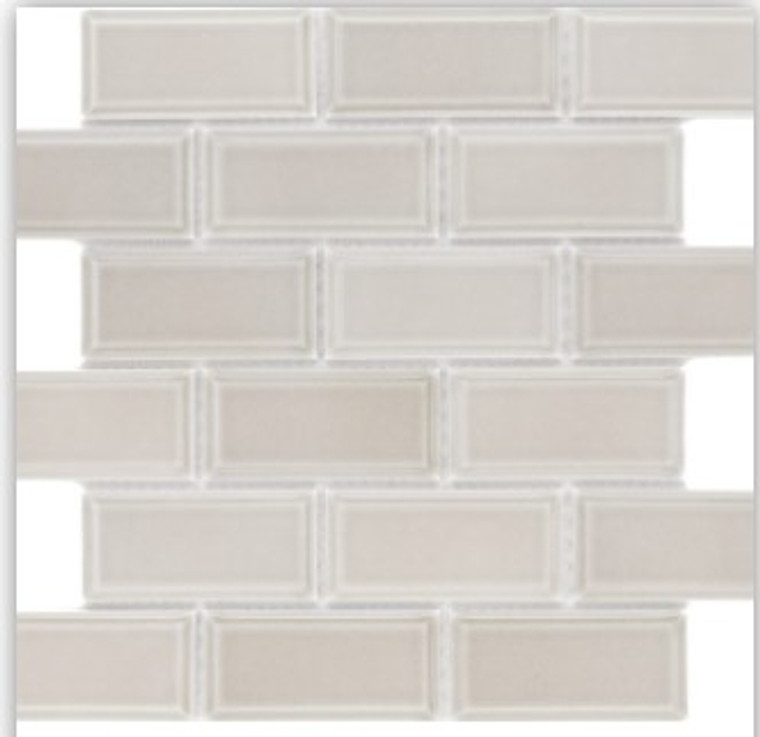 Roca CC Mosaics Plus Beveled Brick Bright Tender Gray 12 x 12 Mosaic 