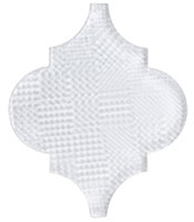GT Glass Versailles Textured Arabesque White Tulip VS-421TEXTURED