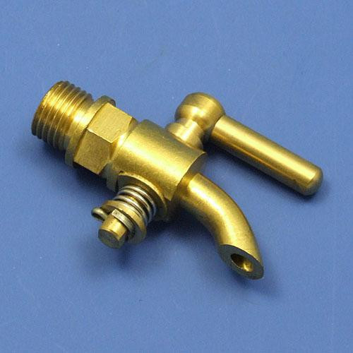 Curved drain tap - 1/4" BSP male thread