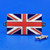 Enamel nationality flag badge / plaque United Kingdom - Chrome finish