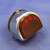 Chrome 'D' Lamp, full red glass lens - Equivalent to the Lucas ST51 type