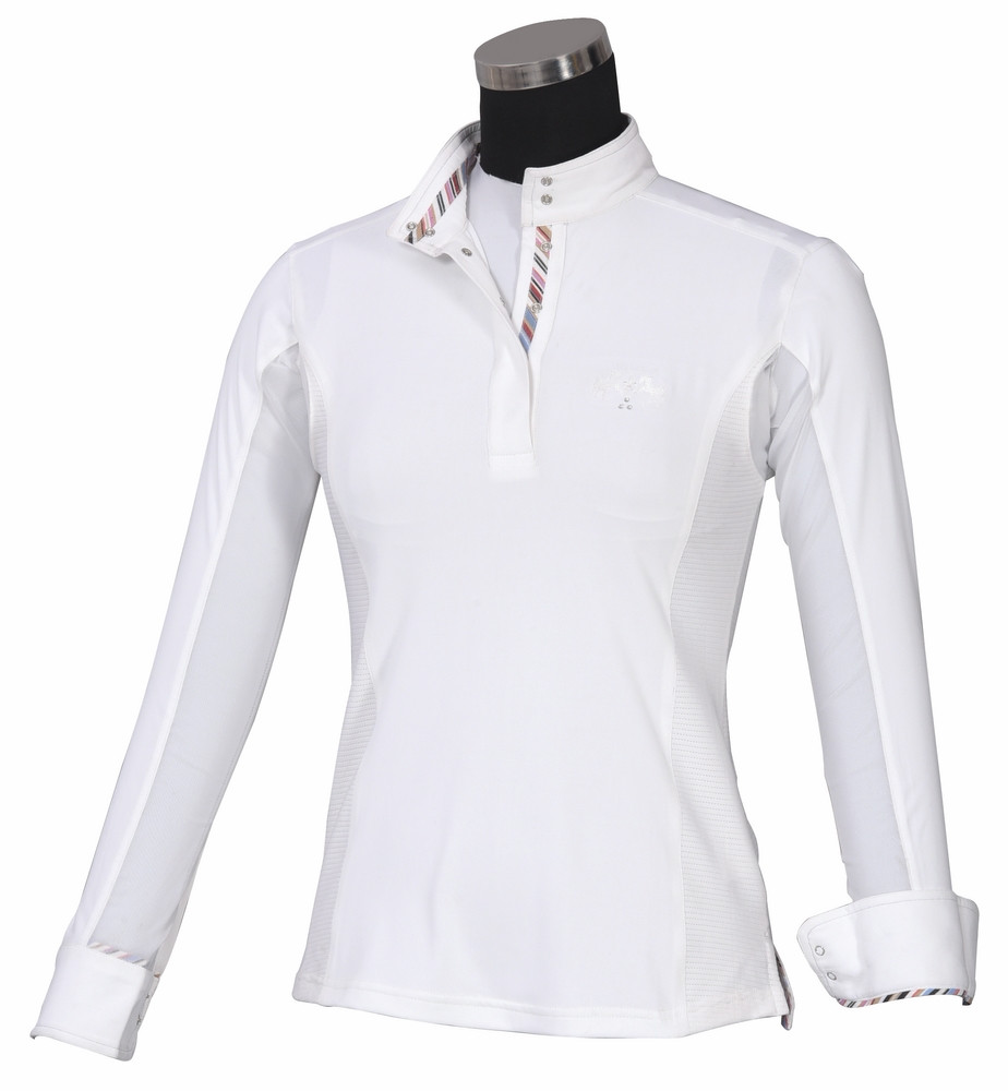 Chemise Spectacle Enfant Manches Longues Equine Couture - Blanche - Taille Petite - Neuve