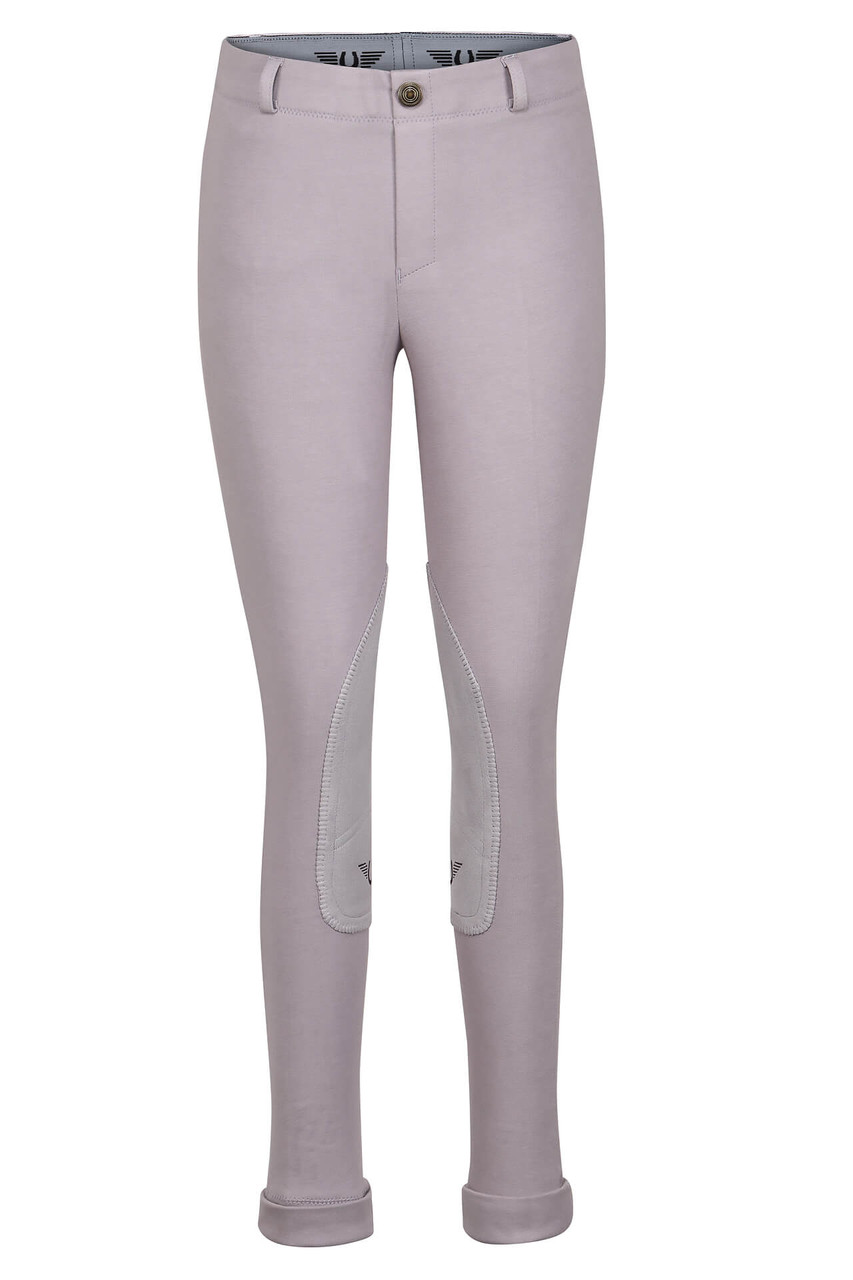 TuffRider Whimsical Horse Embroidered Pull On Jodhpurs - lilac gray
