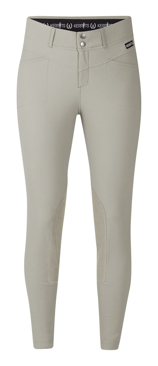 Kerrits Kids Cross Over Knee Patch Breeches - sand