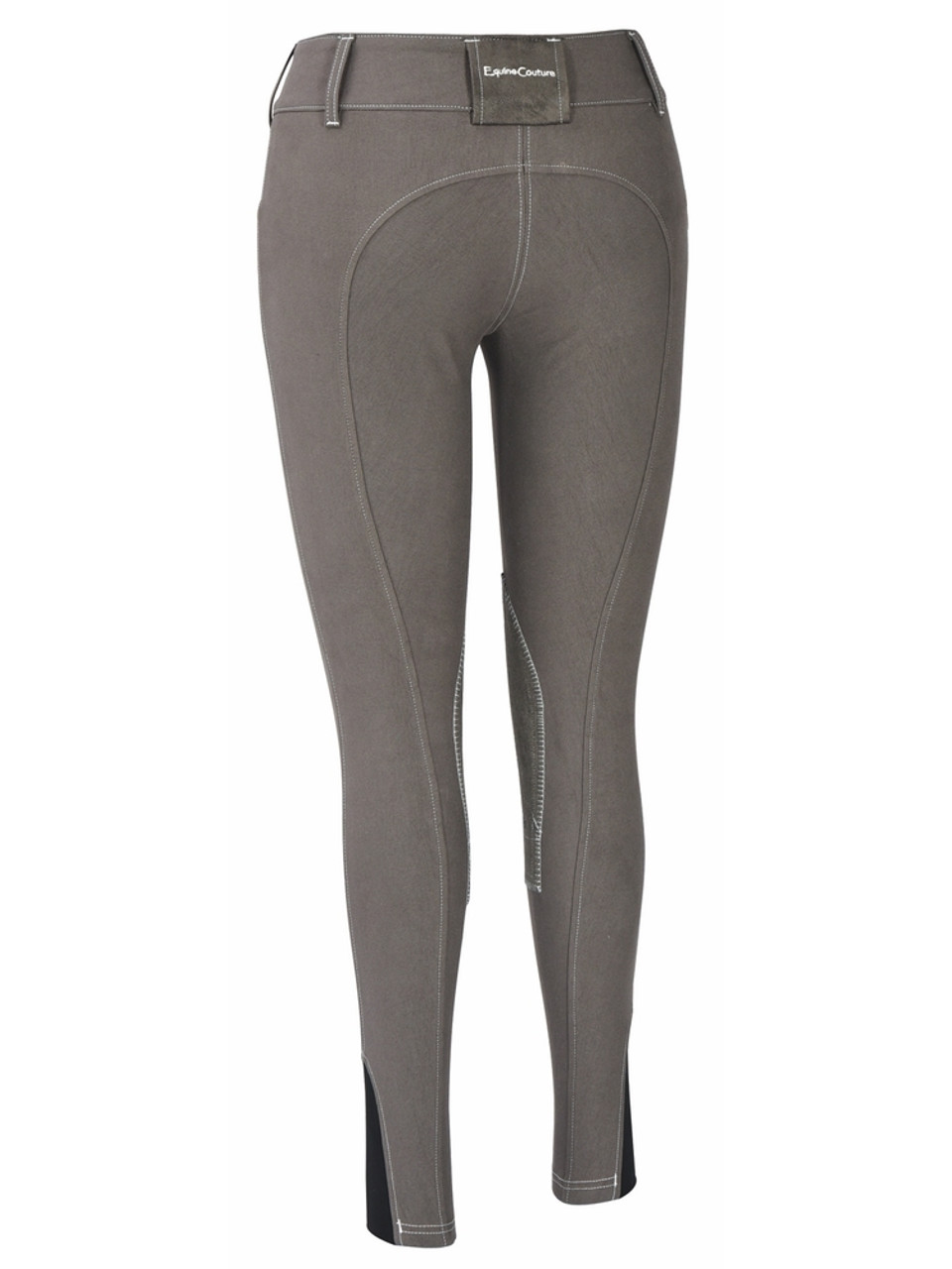 Equine Couture Sportif Natasha Breeches - charcoal w/white stitching - back