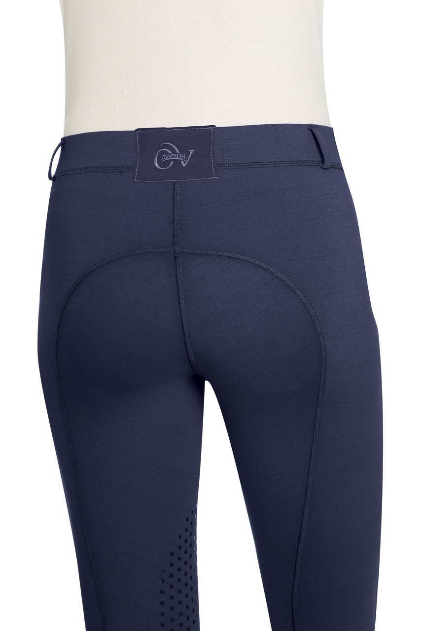 Ovation Child's AeroWick Silicone Knee Patch Tights - navy