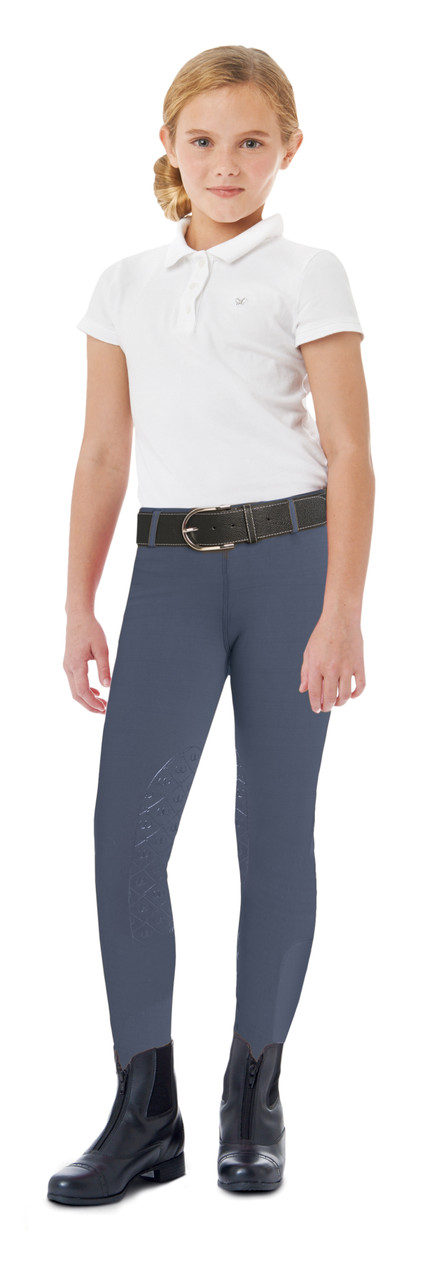 Ovation Child's AeroWick Silicone Knee Patch Tights - vintage indigo