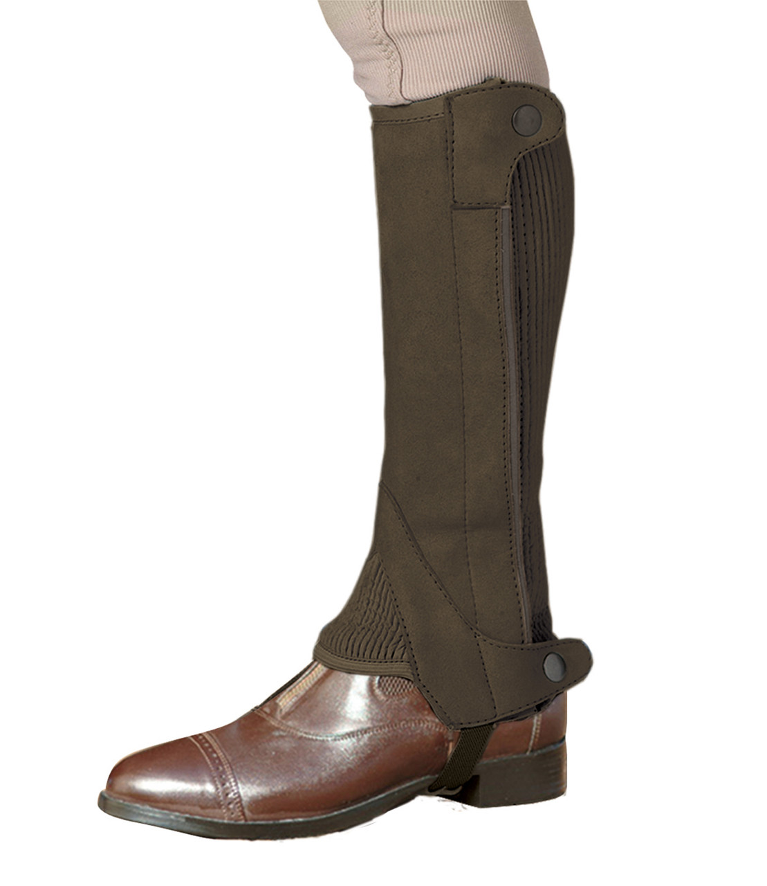 Ovation Child's Elite Amara Ribbed Half Chaps - brown