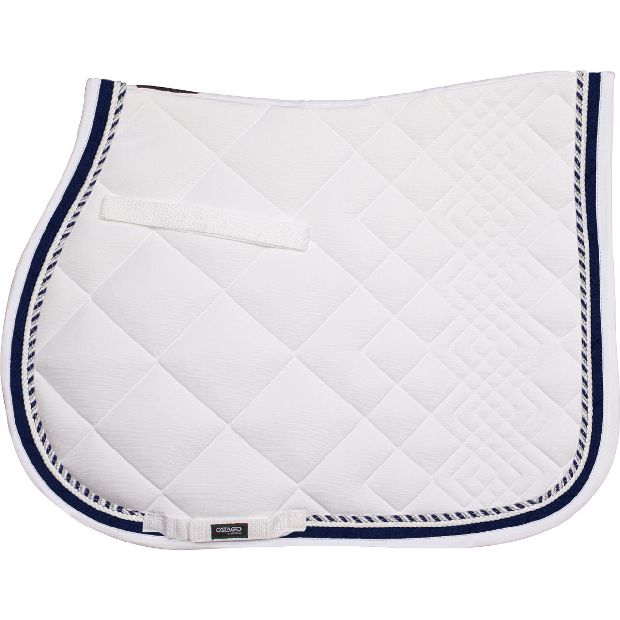 CATAGO® Diamond All Purpose Saddle Pad - white w/navy