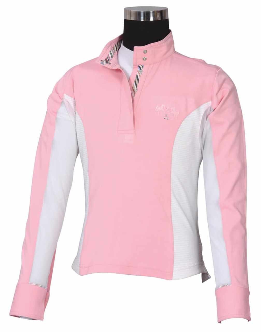 Equine Couture Children's Cara Long Sleeve Show Shirt - pink