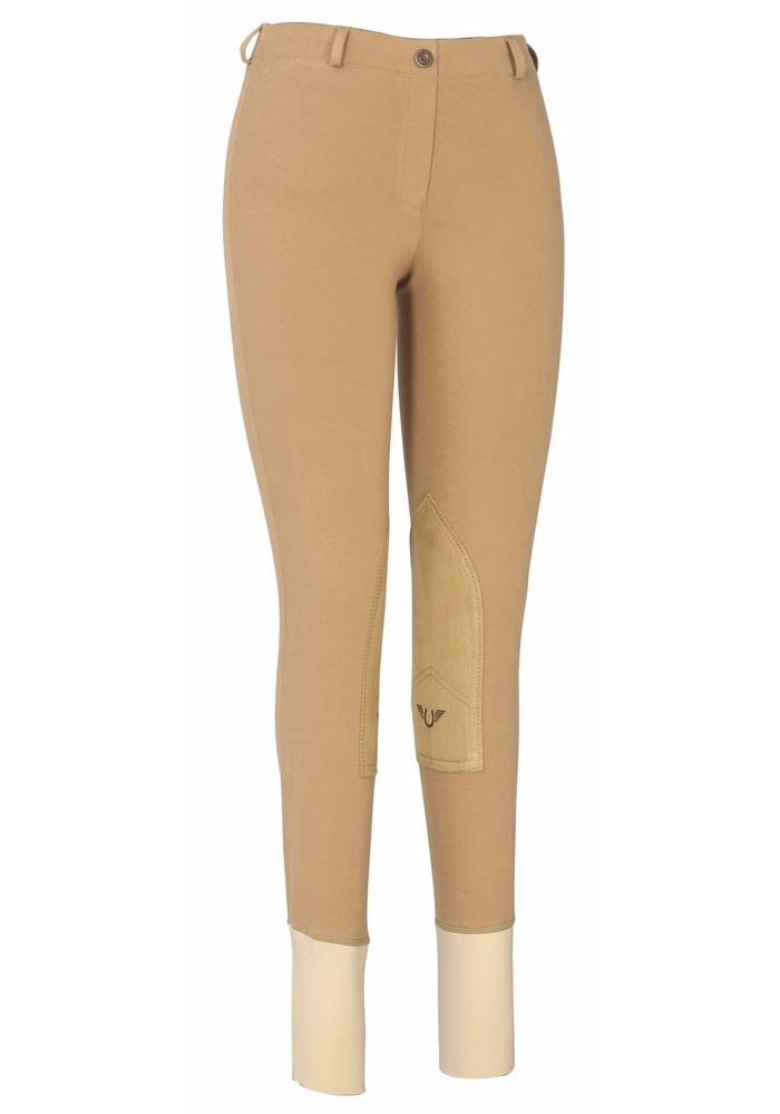 TuffRider Cotton Low Rise Pull On Breeches - sand