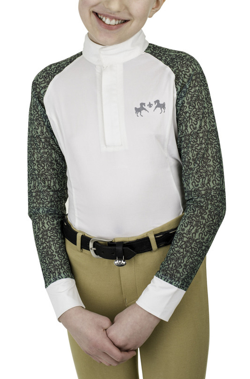 Equine Couture Children's Smyrna Long Sleeve Show Shirt - lucky