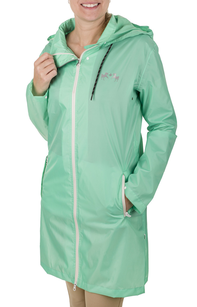 Equine Couture Ladies Downpour Rain Jacket - sea green