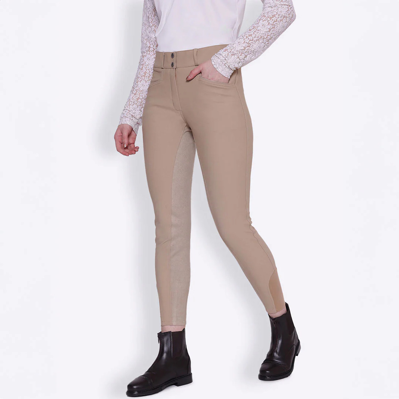 Equine Couture Slimming Full Seat Breeches - safari
