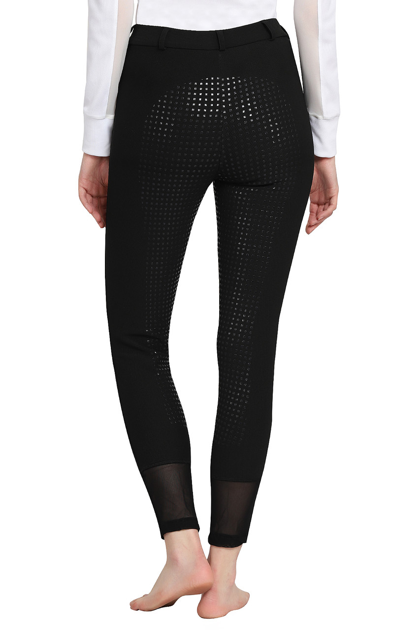 TuffRider Tiffany Ribbed Breech With Silicone Full Seat - black