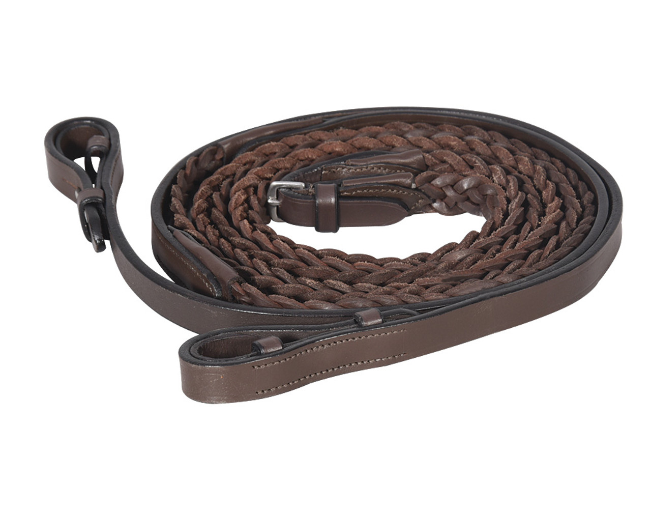 HDR Plaited Reins 5/8" - havana