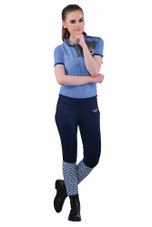 TuffRider Ladies Ventilated Schooling Tights - navy