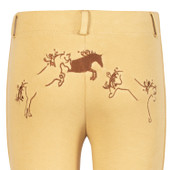 TuffRider Whimsical Horse Embroidered Pull On Jodhpurs - light tan - detail