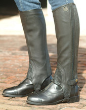 Ovation Stretch Ribbed Top Grain Half Chaps