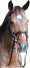 HDR Mono Crown Bridle w/Patent Leather Flash Nose Band - black