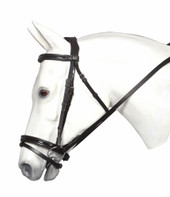 HDR Mono Crown Bridle w/Patent Leather Flash Nose Band - havana