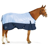 Ovation Super Fly Sheet with Surcingle Belly - lt blue/navy