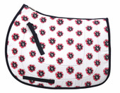 Equine Couture Carla Cool-Rider Bamboo All Purpose Saddle Pad - White/Navy/Hot Pink