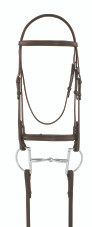 Camelot® Plain Raised Padded Bridle with Laced Reins - brown