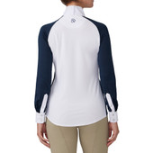Ovation Altitude Long Sleeve Show Shirt - white w/navy geo print