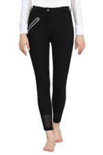 TuffRider Tiffany Ribbed Breech With Silicone Full Seat - black