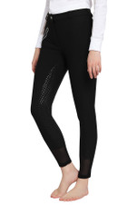 TuffRider Tiffany Ribbed Breech With Silicone Full Seat - black