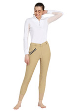 TuffRider Tiffany Ribbed Breech With Silicone Full Seat - light tan