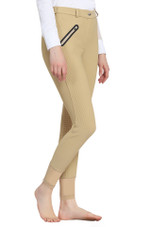 TuffRider Tiffany Ribbed Breech With Silicone Full Seat - light tan