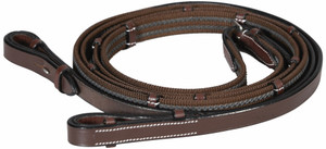 HDR Rubber-Lined Web Reins - Australian Nut HDR Rubber-Lined Web Reins - Australian Nut