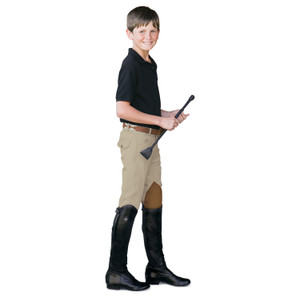 Ovation® Boy's EuroWeave™ 4-Pocket Breeches - classic show tan Ovation® Boy's EuroWeave™ 4-Pocket Breeches - classic show tan