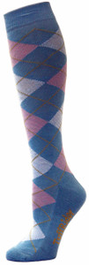 TuffRider Ecogreen Bamboo Argyle Socks - light blue + pink + white TuffRider Ecogreen Bamboo Argyle Socks - light blue + pink + white