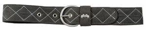 Equine Couture Diamond Quilted Suede Belt - charcoal Equine Couture Diamond Quilted Suede Belt - charcoal