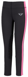 TuffRider Children's Ventilated Schooling Tights - charcoal w/neon pink TuffRider Children's Ventilated Schooling Tights - charcoal w/neon pink