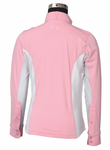 Equine Couture Children's Cara Long Sleeve Show Shirt - pink - back