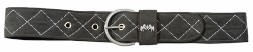 Equine Couture Diamond Quilted Suede Belt - charcoal