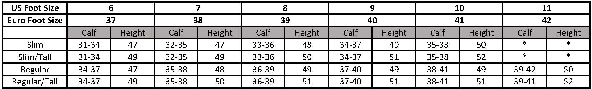 Mountain Horse Sovereign Field Boot Size Chart