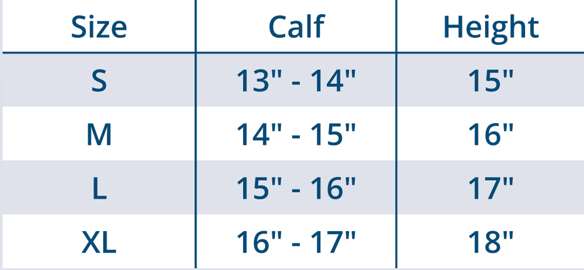 Ovation Half Chaps Size Chart