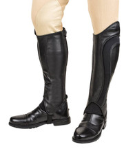 Demi-chaps Cuir Synthétique Tuff Rider - Noir - Grain Grippy - Taille M (100581)